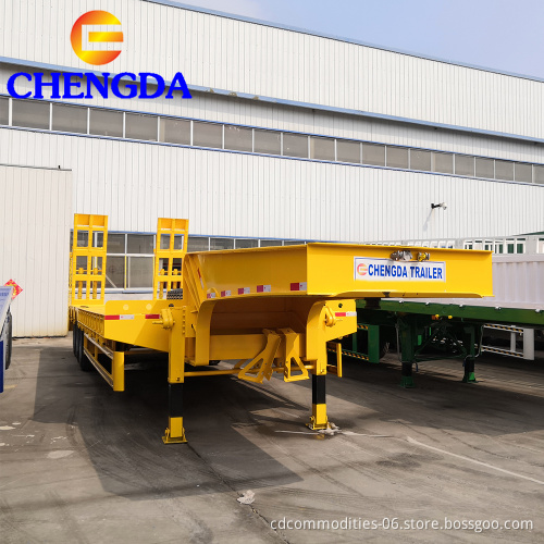 Новые 3 оси 60Tons Lowed Low Bed Semi Trailer